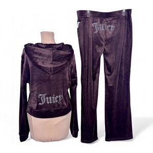 NWT Size XL Juicy Couture Velour Classic‎ Bling Tracksuit Set Brown Sugar Y2K